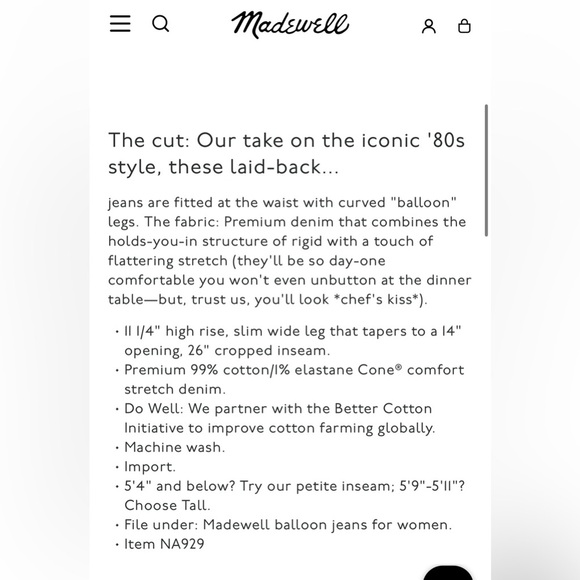 Madewell Balloon Jeans - Picture 6 of 6